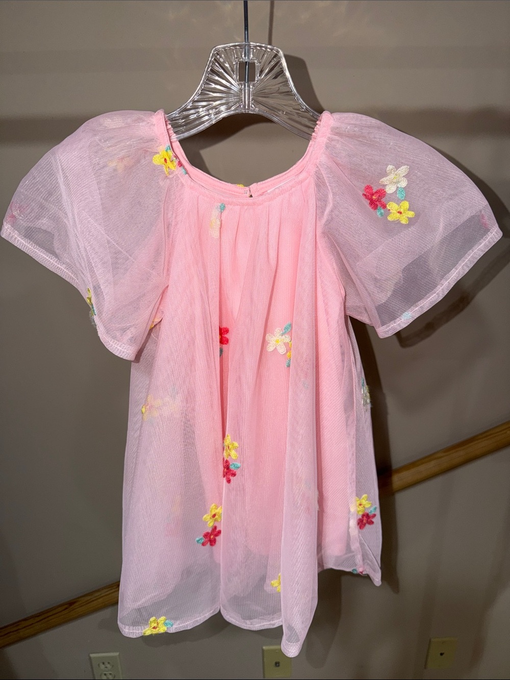 Wonder Nation Pink Mesh Dress with Multicolor Floral